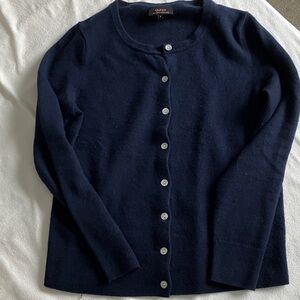 Quince Deep Blue Cardigan Sweater